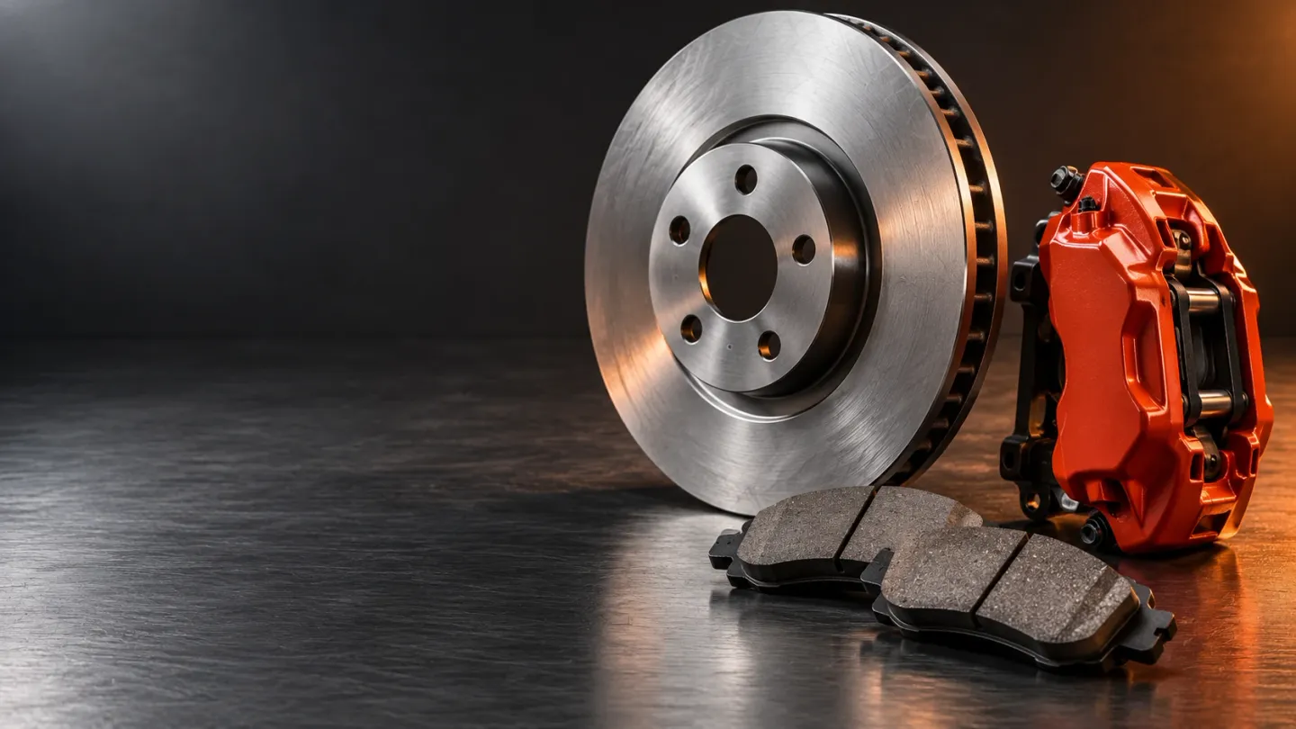 Brake disc, caliper and brake pads for Hyundai and KIA